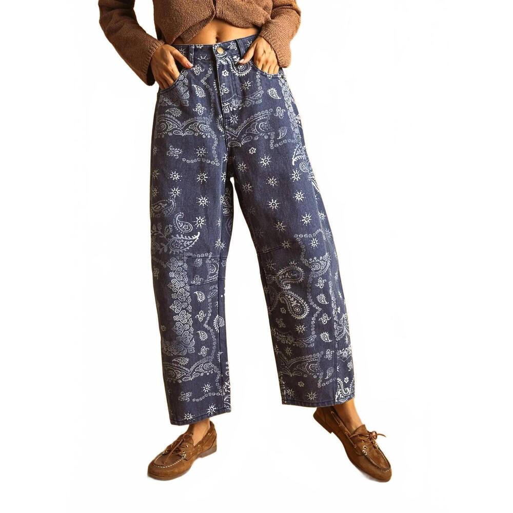 NEW MIOU MUSE penelope barrel jeans in navy